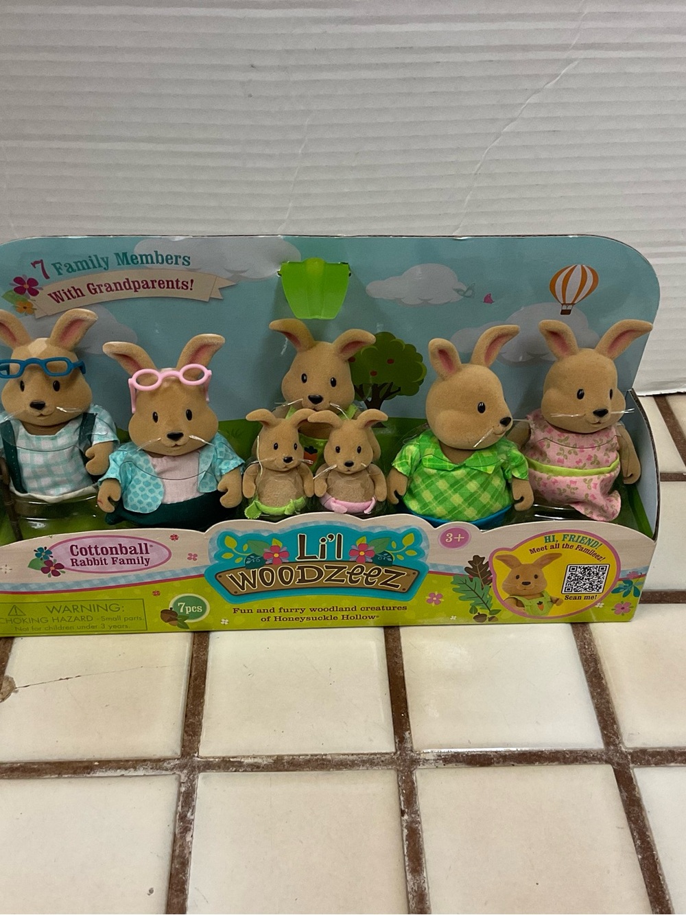 Cottonball Rabbit Family Plush Playset - Brown